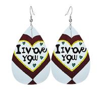 Love confessions Leather earrings, European and American style earrings for young women, birthday gifts/Valentine's Day gifts