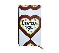 Love confessions Long leather wallet, portable credit card holder, zippered coin purse, and ID compartment