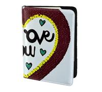Love confessions Passport Holder5.5 in - Genuine leather, unisex - Folding passport holder