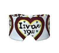 Love Confessions Print Sleep Eye and Ear Muffs Mask - Meditation, and Travel - Breathable, Adjustable, and Full Coverage