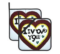 Love confessions Printed 8x8 Inch Potholders for Hot Pots, Pans, and Countertops, Non-Slip Kitchen Mats