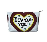 Love Confessions Zipper Closure Corduroy Makeup Bag Multifunctional Organizer 22x7x17cm for Travel Camping Vacation Fitness