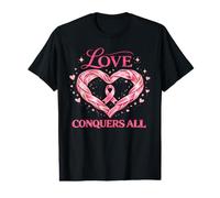 Love Conquers All Pink Ribbon Breast Cancer Shirt Value Graphic T-Shirt