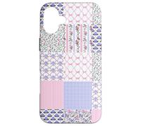 Love Coquette Fancy Floral Patchwork Quilt Toile de Jouy Case for iPhone 16 Plus