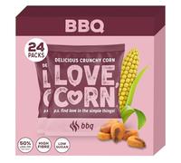 LOVE CORN: Barbecue (BBQ) | Roasted Crunchy Corn - Gluten-Free - Plant based & Vegan - Healthy Snack - Low Calorie - (Box of 24 bags, 20g each)