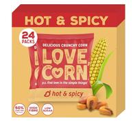 LOVE CORN Crunchy Corn: Hot & Spicy Habanero (24 x 20g) - Veggie Snack