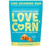 Love Corn Roasted Corn Snacks 115g - Crunchy & Healthy Whole Corn Snack - Vegan, Gluten Free, Multiple Flavours Available (Salt & Vinegar)