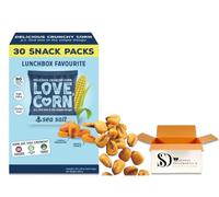Love Corn Sea Salt Crunchy Corn Snack Packs 30 x 20G - Lightly Salted Roasted Corn | Vegan, Gluten Free Healthy Snack | Low Sugar On-the-Go Multipack