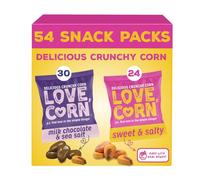 LOVE CORN Sweet & Savoury Bundle (54 Packs) | Milk Chocolate & Sea Salt (30 Pack) and Sweet & Salty (24 Pack) | Perfect Crunchy Valentine's Snack Gift for Movie Night