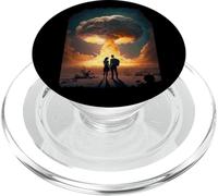 Love Couple in front of Atomic Bomb Explosion Mushroom Cloud PopSockets PopGrip for MagSafe