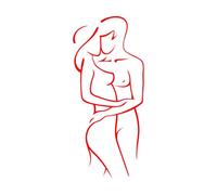 Love Couple Sex Shop Woman Man Romance Fine Carving Stickers 28x63.9cm Removable Without Leaving Glue Rosered
