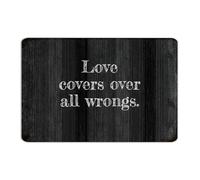 Love Covers over All Wrongs Country Metal Signs Personalized Outdoor Wall Art Plaques Man Cave Decor Aluminum Tin Signs for Entryway Gate Cabin 12x18 Inch
