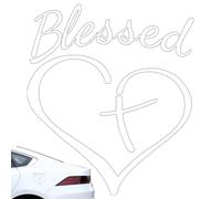 Love Cross Car Stickers-Heart Cross Shape Car Stickers 14x11.5cm Christian Vehicle Decal Car Decor Easy To Apply | Bendito A