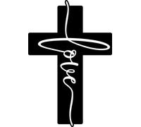 Love Cross Crucifix Christianity Vinyl Decal Sticker for Car/Window/Wall (Red Gloss)
