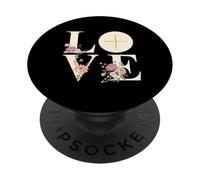 Love Cross Floral Eucharist Liturgy Catholic Christian PopSockets Adhesive PopGrip