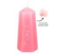 Love Crystal Candle With Rough Rose Quartz