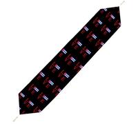 Love Cuban Flag Cute Table Runner with Tassels Soft Plush Table Cloth for Party Home Decoration