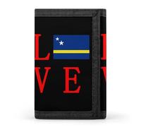 Love Curacao Flag Funny Slim Trifold Wallet for Men Front Pocket Purse with Credit Card Holder