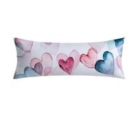 Love Cushion Covers, Long Body Pillow Cover 35 x 105cm Large Super Soft Velvet Simple Bolster Cushion with Invisible Zipper Double-Sided Printing Long Pillow Case for Side Sleepers, Bed Decor 0E-1