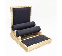 Love de La Vie Jewellery Display Case Multi function Stand Set Orignize With Wooden Base for Necklace, Earring and Rings (Grey)