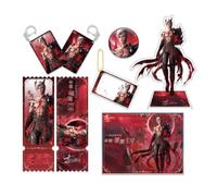 Love Deepspace Collections 6pcs Set Sylus Figure Badge Keychain Pendant Sylus Stand Collection Card for Fans