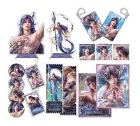 Love＆Deepspace Rafayel Decoration 15 Set, Rafayel Cosplay Keychain Acryl Stand Badge Ticket Color Paper, Game Peripheral Merch