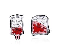 Love Delivery Blood Transfusion Energy Supply Alloy Brooch Love Nutrient Solution Creative Badge For Anniversary Gif Badge