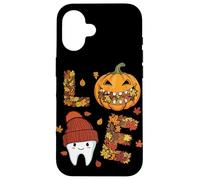 LOVE Dental Life Cute Tooth in Hat with Pumpkin and Fall Case for iPhone 16