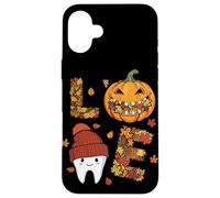 LOVE Dental Life Cute Tooth in Hat with Pumpkin and Fall Case for iPhone 16 Plus