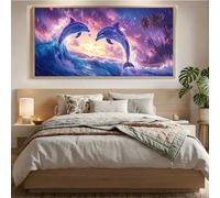Love Diamond Art Kits Adults,20x40 inch Large Diamond Painting Kits for Adults, 5D Crystal Art Full Drill, Dolphin Dimond Dots Paintings, DIY Cross Stitch Embroider Crafts Kits for Wall Deco,Gift Mq-7