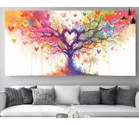 Love Diamond Art Tree of Life Diamond Painting XXL 20x60inch, 2025 New DIY Crystal Art kits for Adults,5D Full Square Drill Rhinestone Embroidery Canvas Crafts Gem Painting, Decoration Gifts Z-P387