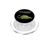 Love dinosaurs I hate people autism nerd dinosaur PopSockets PopGrip for MagSafe