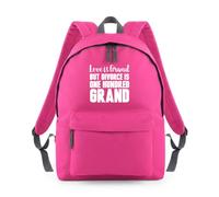 Love Divorce is 100 Grand Backpack Rucksack 18L Bag - 42 x 31 x 21cm