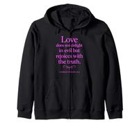 Love Does Not Delight in Evil Bible Verse 1 Corinthians 13:6 Zip Hoodie