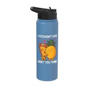 Love Doesn't Care What You Think Pineapple Hawaiian Pizza Stainless Steel Insulated Water Bottle
