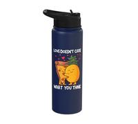 Love Doesn't Care What You Think Pineapple Hawaiian Pizza Stainless Steel Insulated Water Bottle