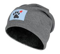 Love Dog Paw Beanie Hats Winter Warm Skull Pullover Cap Cozy Knit Cap for Men And Women Gifts