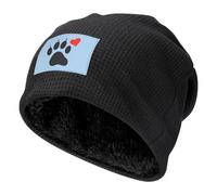 Love Dog Paw Beanie Hats Winter Warm Skull Pullover Cap Cozy Knit Cap for Men And Women Gifts