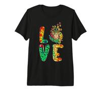 Love Dogue de Bordeaux Dog Sunflower Tie Dye Leopard Pattern Premium T-Shirt