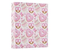Love Donut Cupcake 3 Ring Binder 1.5 Inch Round Ring Binder View Binder Holds 200 Documents for Home School Office Use