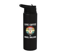 Love Drinking Coffee and Model Building for Men and Women Stainless Steel Insulated Water Bottle