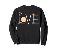 LOVE Drum Kit Creative Musicia Percussion Art Design Drummer Sweatshirt