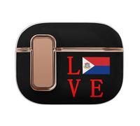 Love Dutch Saint Martin Flag Funny Headphone Cases Compatible with AirPods Pro 2 Hard PC Protective Cover with Secure Buckle