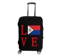 Love Dutch Saint Martin Flag Personalized Luggage Case Cover Protective Suitcase Covers Washable Bag Protector for Travel L