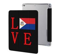 Love Dutch Saint Martin Flag Slim Tablet Cases Compatible with iPad Series With Pencil Holder Protective Cover Compatible with IPAD 2017/2018/Air1/Air2 (9.7in)