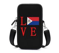 Love Dutch Saint Martin Flag Small Crossbody Bag for Women Men Mini Cell Phone Purse Wallet Side Shoulder Satchel Purses