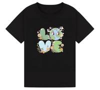 Love Earth Day T Shirt Cute Planet Graphic Save The Planet Shirt Environmental Awareness Tee Gift for Girls Kids Black 9-11Y