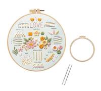 LOVE Embroidery Kit for Beginners Cross Stitch Kits for Beginners Step by Step Learn Different Stitches Instruction for Embroidery Starter for Spring Mother's Day Easter Anniversary Birthday Gift