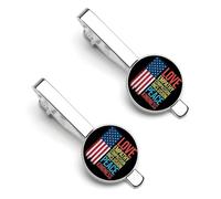 Love Empathy Compassion Inclusion Peace Kindness 1 Tie Clips for Men Silver Necktie Round Tie Bar Pinch Clips Set of 2 Tie Pin for Wedding Anniversary Business Graduatio