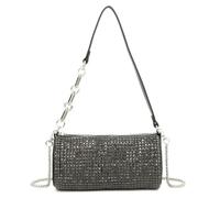 Love EMVY Bijou Cylinder Collection Rhinestone Evening Clutch Bag - Sparkly Barrel/Cylinder Shape - Detachable Chain Strap & Chunky Link Handle - Zip Closure - Black/Gold - 21 × 12 × 10 cm (Black)